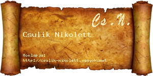 Csulik Nikolett névjegykártya